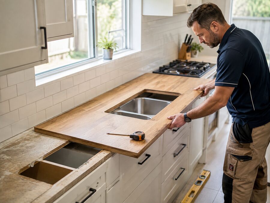 Benchtop installation work in progress
