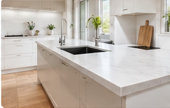 White kitchen island benchtop